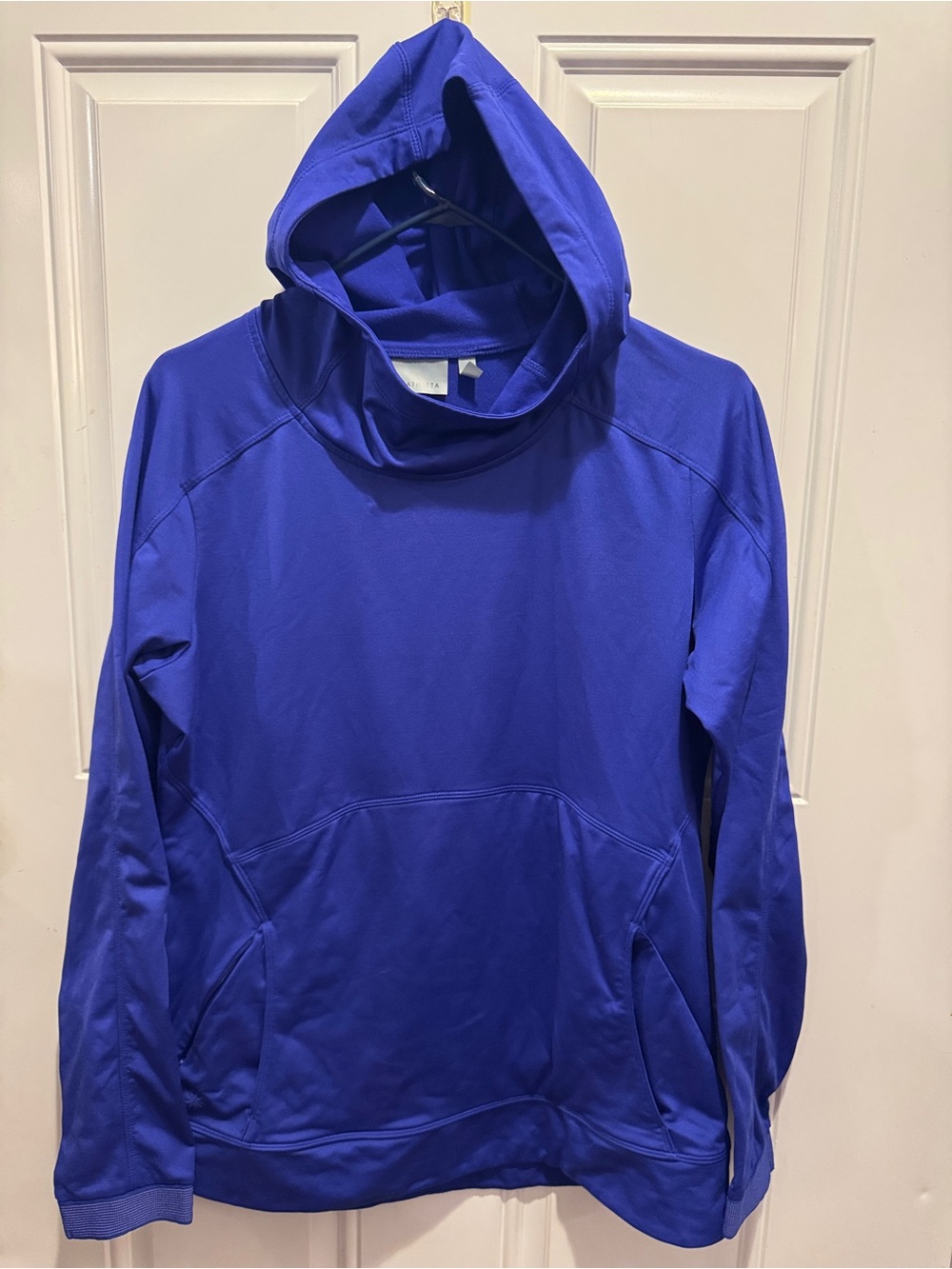Athleta Vibrant Purple Blue Hooded Pullover Sweatshirt Hoodie Kangaroo Pocket L